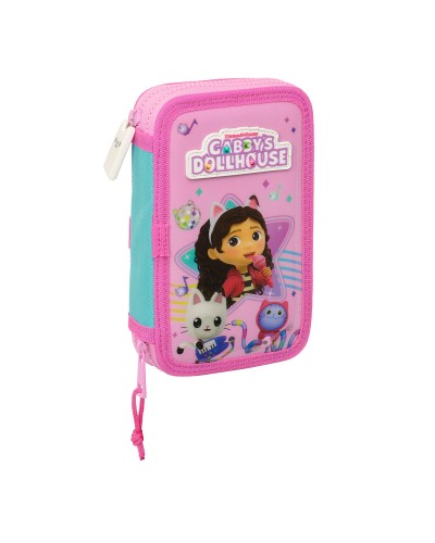 Astuccio Doppio Gabby's Dollhouse Party Rosa 12.5 x 19.5 x 4 cm 28 Pezzi