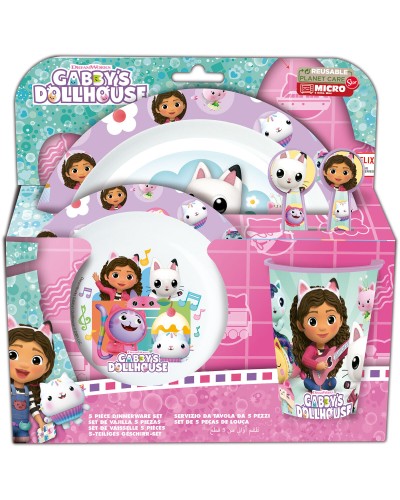 Set di stoviglie per bambini Gabby's Dollhouse Party (5 Pezzi)