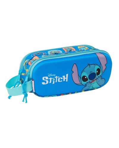 Trousse Fourre-Tout Double Lilo & Stitch Bleu 21 x 8 x 6 cm 3D