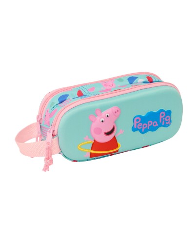Double Carry-all Peppa Pig Green Pink 21 x 8 x 6 cm 3D