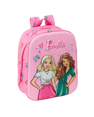Cartable Barbie Rose Fuchsia 22 x 27 x 10 cm 3D