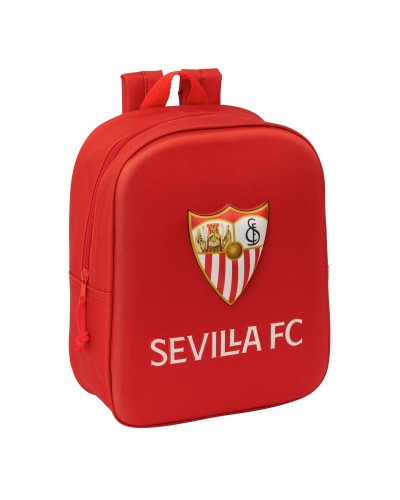 Skolryggsäck Sevilla Fútbol Club Röd 22 x 27 x 10 cm 3D