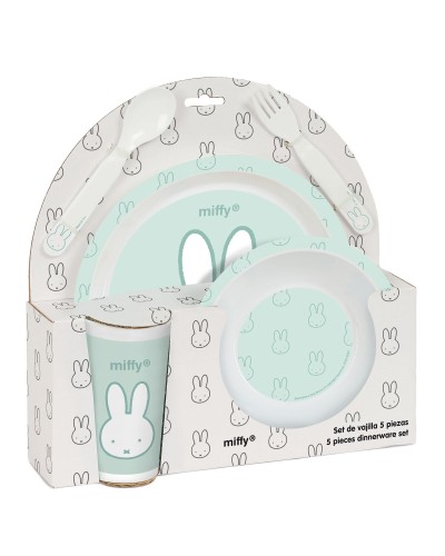 Set di stoviglie per bambini Miffy Menta (5 Pezzi)