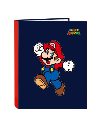 Raccoglitore ad anelli Super Mario World Blu Marino A4 26.5 x 33 x 4 cm
