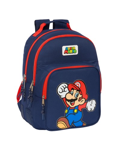 School Bag Super Mario World Navy Blue 32 x 42 x 15 cm