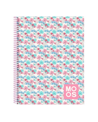 Libreta Moos Flores Multicolor A4 120 Hojas
