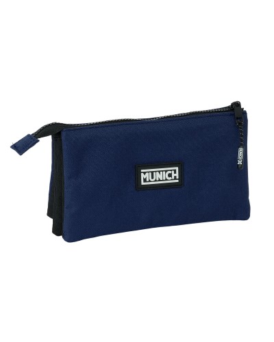 Dreifaches Mehrzweck-Etui Munich Basic Marineblau 22 x 12 x 3 cm