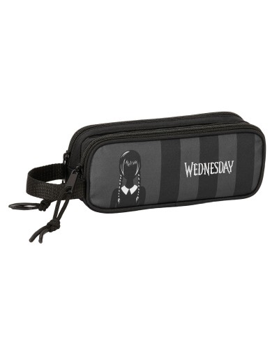Zweifaches Mehrzweck-Etui Wednesday Schwarz 21 x 8 x 6 cm