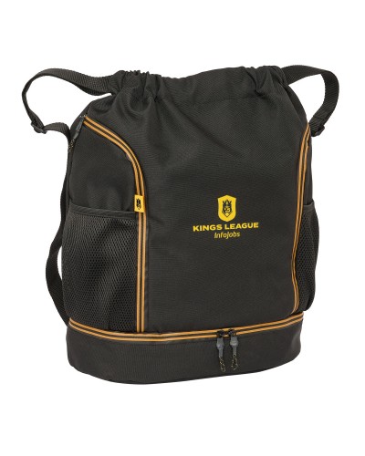 Rucksacktasche mit Bändern Kings League Schwarz 35 x 40 x 1 cm