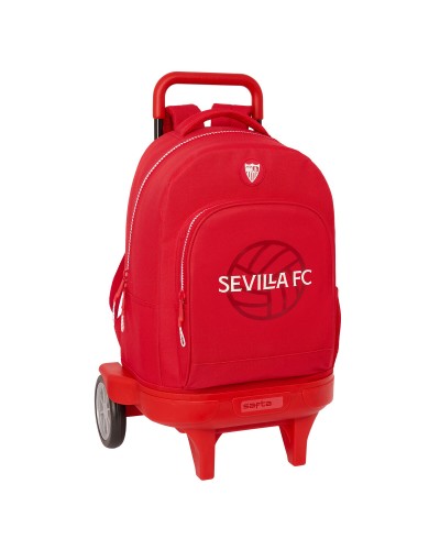 School Rucksack with Wheels Sevilla Fútbol Club Red 33 x 45 x 22 cm