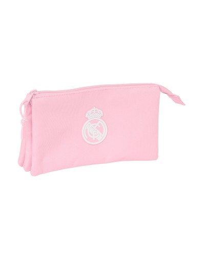 Dreifaches Mehrzweck-Etui Real Madrid C.F. Rosa 22 x 12 x 3 cm