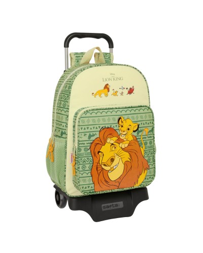 Skolväska med hjul Mufasa Grön Beige 33 x 42 x 14 cm