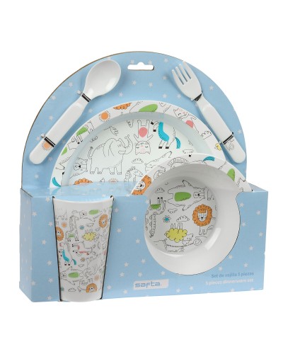 Barnservis set Safta Zoo Polyester 26 x 26 x 9 cm