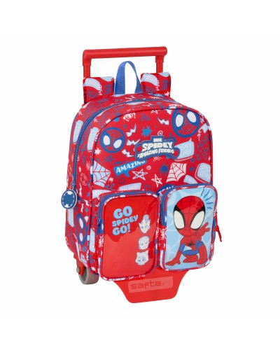 Trolley per la Scuola Spider-Man Rescue Azzurro Rosso 22 x 27 x 10 cm