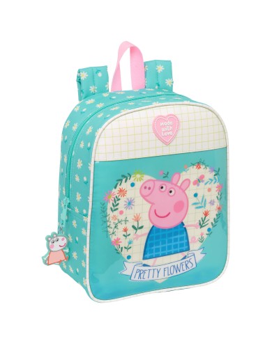 Mochila Infantil Peppa Pig Pretty flowers Amarillo Menta 22 x 27 x 10 cm