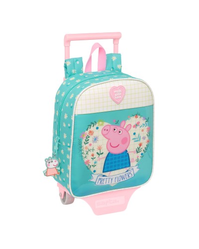 Trolley per la Scuola Peppa Pig Pretty flowers Giallo Menta 22 x 27 x 10 cm