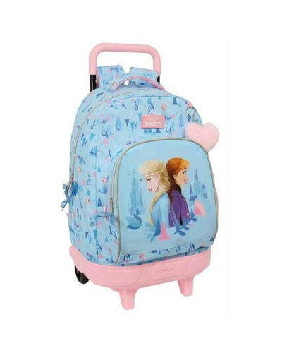 School Rucksack with Wheels Frozen Ice magic Blue 33 x 45 x 22 cm