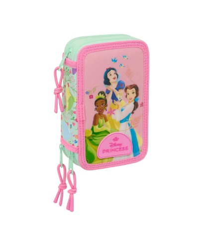 Koululaisen penaali lisätarvikkeilla Disney Princess Bloom Pinkki Akvamariini 12,5 x 19,5 x 5,5 cm 37 Kappaletta