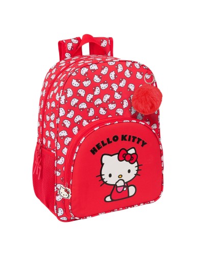 Schulrucksack Hello Kitty Iconic Weiß Rot 33 x 42 x 14 cm