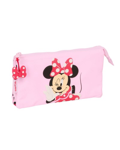 Portatodo Triple Minnie Mouse Naive Rosa 22 x 12 x 3 cm