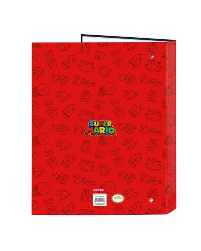 Raccoglitore ad anelli Super Mario Trick Rosso Blu scuro A4 26.5 x 33 x 4 cm