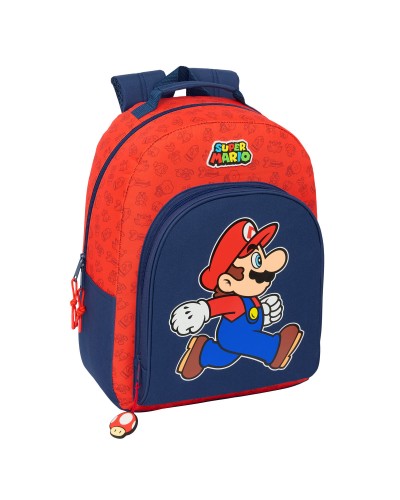 Mochila Escolar Super Mario Trick Rojo Azul oscuro 32 x 42 x 15 cm