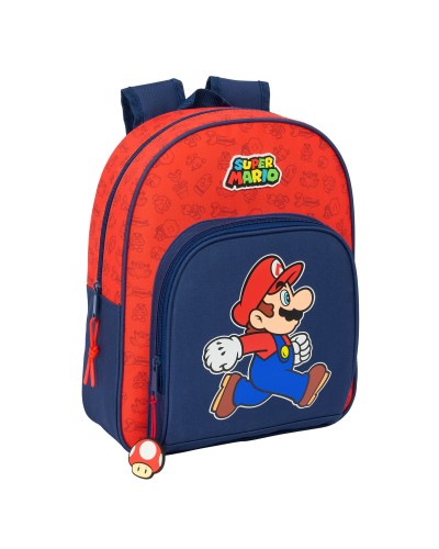 Schulrucksack Super Mario Trick Rot Dunkelblau 28 x 34 x 10 cm