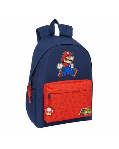 Zaino Scuola Super Mario Trick Rosso Blu scuro 31 x 43 x 13 cm