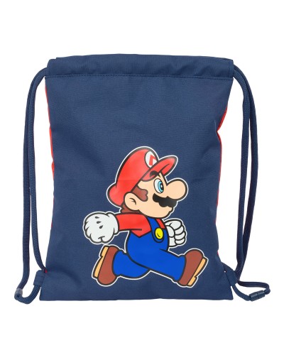 Skopåse med remmar Super Mario Trick Röd Mörkblå 26 x 34 x 1 cm