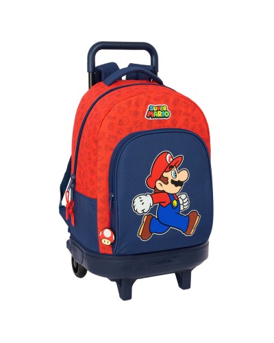 Reppu pyörillä Super Mario Trick Punainen Tummansininen 33 x 45 x 22 cm
