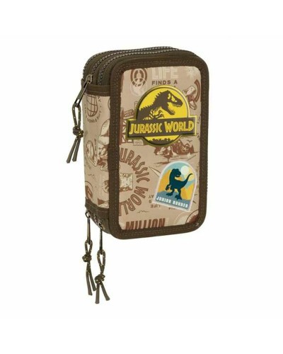 Dreifaches Federmäppchen Jurassic World 12,5 x 19,5 x 5,5 cm 37 Stücke