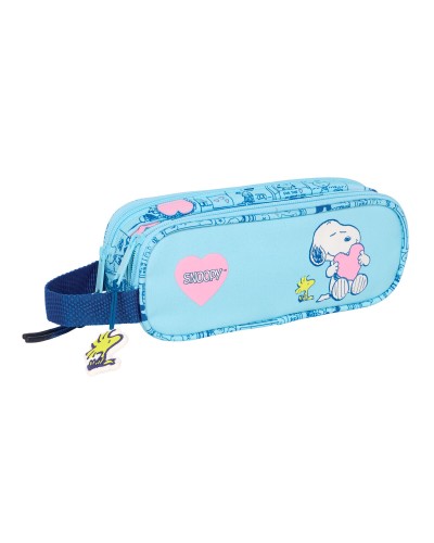 Double Carry-all Snoopy Love Light Blue 21 x 8 x 6 cm