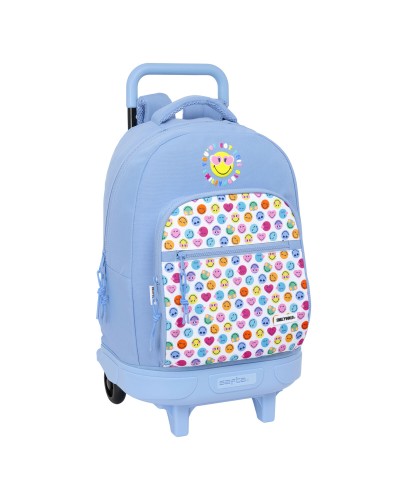 Schoolrugzak Smiley Joyful Blauw Multicolour 33 x 45 x 22 cm