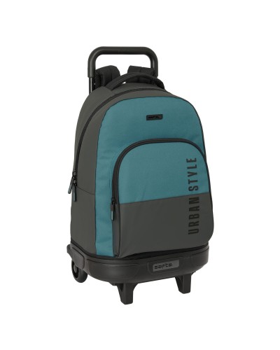 School Rucksack with Wheels Safta Urban style Blue Grey 33 x 45 x 22 cm