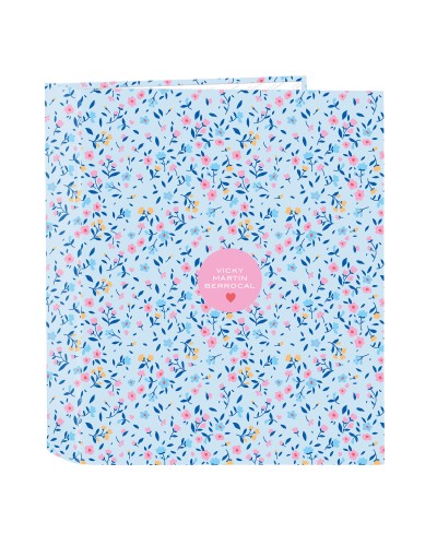 Raccoglitore ad anelli Vicky Martín Berrocal Paraíso Azzurro Rosa A4 27 x 33 x 6 cm