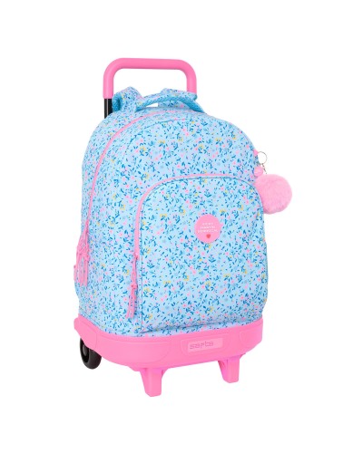 Schulrucksack mit Rädern Vicky Martín Berrocal Paraíso Blau Rosa 33 x 45 x 22 cm