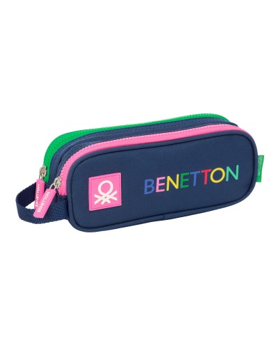 Portaoggetti Doppio Benetton Damero Blu Marino 21 x 8 x 6 cm