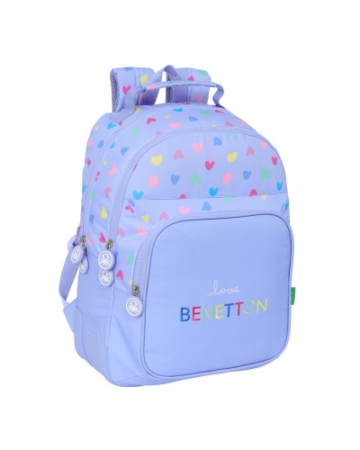 Schulrucksack Benetton Lila Lila 32 x 42 x 15 cm