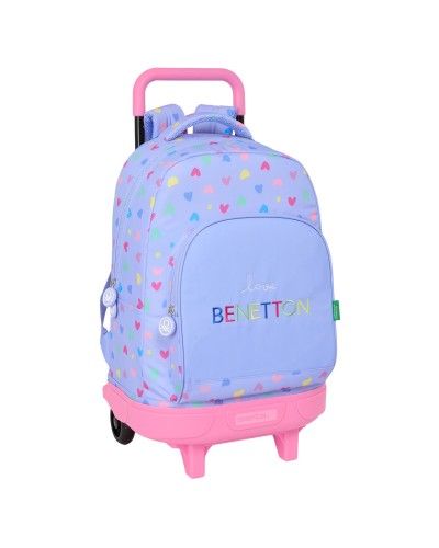 Skolryggsäck Benetton Lila Lila 33 x 45 x 22 cm