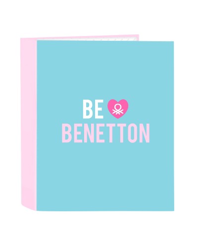 Ring binder Benetton Unique Pink Turquoise A4 27 x 33 x 6 cm