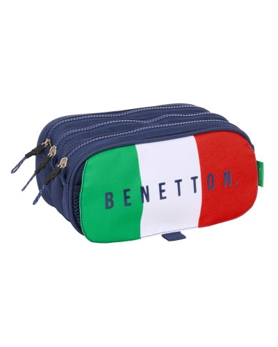 Dreifaches Mehrzweck-Etui Benetton Flag Marineblau 21,5 x 10 x 8 cm