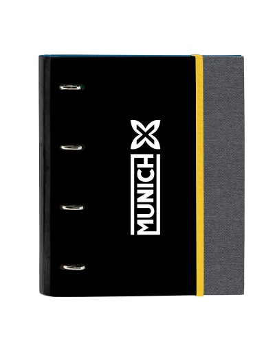 Carpeta de anillas Munich Topo Negro 27 x 32 x 3.5 cm