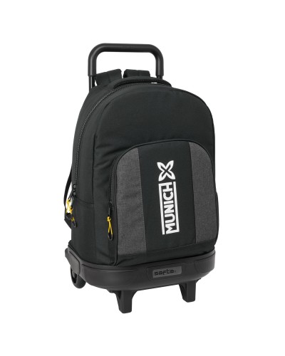 School Rucksack with Wheels Munich Topo Black 33 x 45 x 22 cm