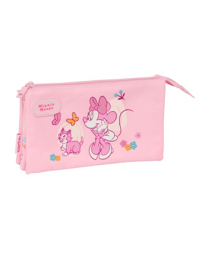 Pennenetui met 3 vakken Minnie Mouse Baby Roze 22 x 12 x 3 cm