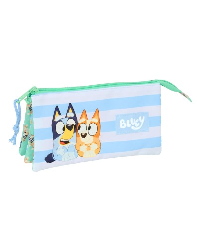 Dreifaches Mehrzweck-Etui Bluey Sisters grün 22 x 12 x 3 cm