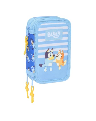 Plumier Triplo Bluey Let's play Azzurro 12,5 x 19,5 x 5,5 cm 37 Pezzi