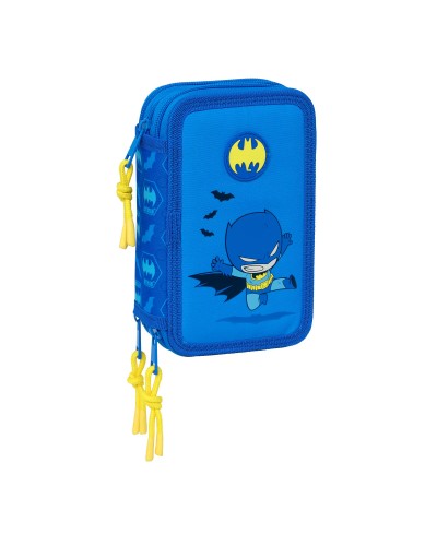 Plumier Triplo Batman Azzurro 12,5 x 19,5 x 5,5 cm 37 Pezzi