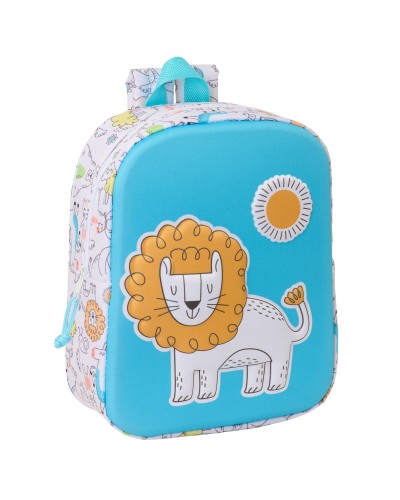 Child bag Safta Blue White 22 x 27 x 10 cm 3D