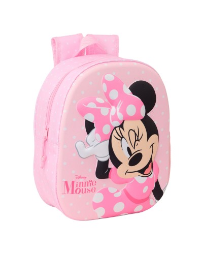 Mochila Infantil Minnie Mouse Rosa 27 x 33 x 10 cm 3D