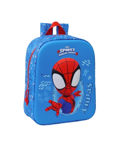 Barnryggsäck Spider-Man Röd Marinblå 22 x 27 x 10 cm 3D